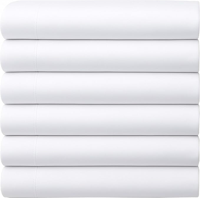 GOLD TEXTILES Full Flat Sheet 6 Pack – Brushed Microfiber Top Sheets by GOLDTEXTILES