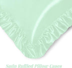 Homiest Ruffle Satin Body Pillow Cover, Silky Satin Body Pillowcase - Image 5