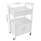 Salon Trolley Cart with Wheels, Mobile Utility Storage Cabinet with 1 Drawer & - Image 6