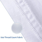 Precoco King Pillow Cases Set of 2 | 100% Cotton White Pillowcases King Size - Image 5