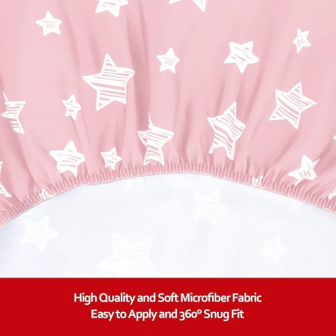 Crib Sheets for Girls 2 Pack, Fitted Crib Sheet for Standard Size Crib and - Image 3