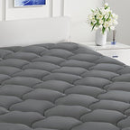 LEISURE TOWN Cotton Queen Mattress Pad Fitted Quilted Mattress Cover Pillow Top by LEISURETOWN