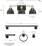 Globe Electric 63000204 5-Piece All-in-One Bathroom Accessory Set, 3-Light - Image 8