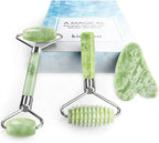 kimkoo Jade Roller and Gua Sha for Face-3 in 1 Kit by LDREAMAM