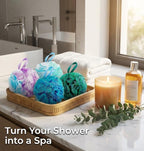 DadyMart Shower Loofah Sponge Pouf – XL Exfoliating Bath Puff Body Scrubber - Image 8