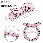 Huachi Pink Leopard Soft Microfiber Spa Headbands - Image 2