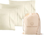 Set of 4 Pillow Cases King, 800 TC 100% Egyptian Cotton, Silky Soft Sateen by GoodSleepBedding