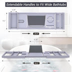 Domax Bathtub Caddy Tray Expandable Bamboo Tub Tray - Image 3