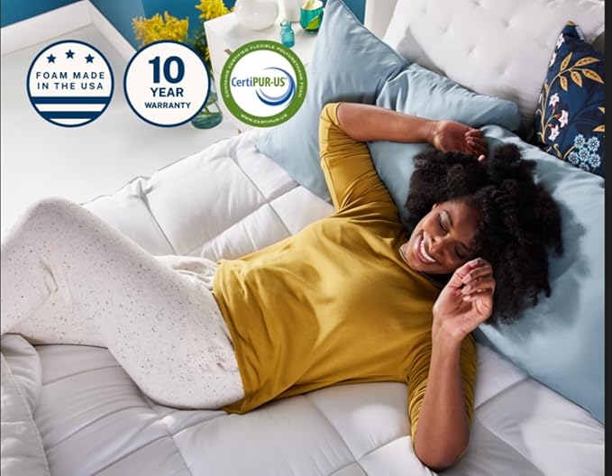 Sleep Innovations Dual Layer 4 Inch Memory Foam Mattress Topper, California - Image 6