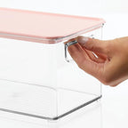 mDesign Deep Plastic Bathroom Storage Bin Box, Lid/Built-in Handles, - Image 6