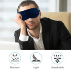 2 PCS Navy Satin Sleep Masks, Adjustable Silk Eye Mask - Image 6