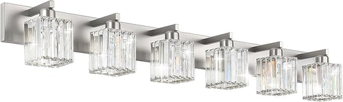 Aipsun Brushed Nickel Bathroom Light Fixtures 6 Light Vanity Lighting Fixture by Aipsun