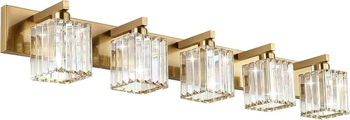 Aipsun Bathroom Vanity Lights Fixtures Crystal Vanity Light 5 Light Modern by Aipsun
