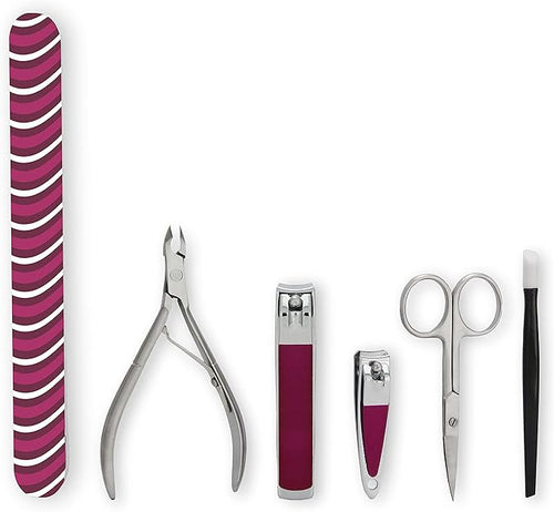Amazon Basics 6-Piece Manicure and Pedicure Kit, Nail Care Grooming Tools - Image 2