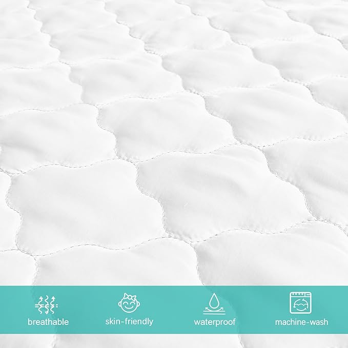 Crib Mattress Protector Sheets Fitted Waterproof Crib Mattress Pad Cover - Image 6