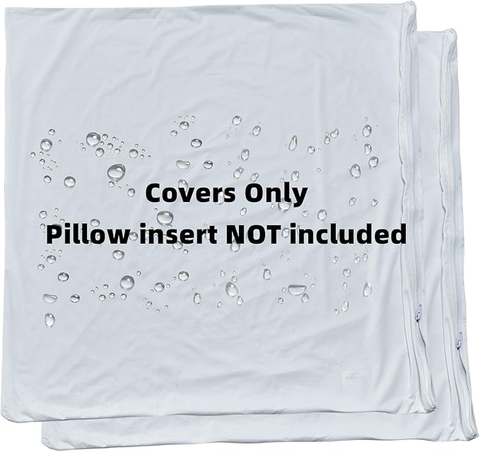Feather Proof Pillow Protectors 24x24 Pack of 2 Waterproof Soft Bamboo Viscose - Image 2