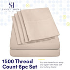 Sweet Home Collection 6 Piece 1500 Supreme Collection Brushed Microfiber Deep - Image 2