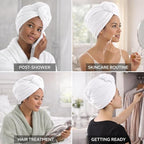 100% Turkish Cotton Hair Towel Wrap 2 Pack – Oeko-TEX Certified Quick Dry Turban - Image 8