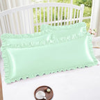 Homiest Ruffle Satin Body Pillow Cover, Silky Satin Body Pillowcase - Image 2