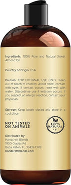 Handcraft Blends Sweet Almond Oil | 100% Pure and Natural | Bath & Body Oil | - Image 3