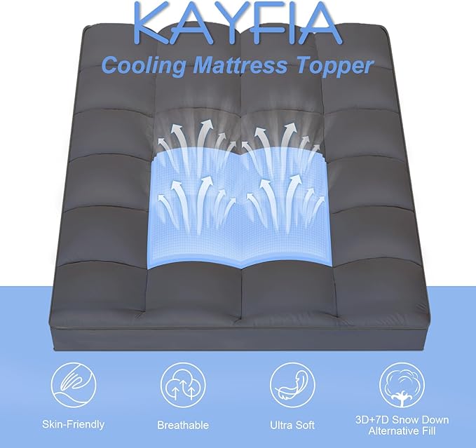 KAYFIA Full Mattress Topper, Extra Thick Mattress Pad Cover - Image 8