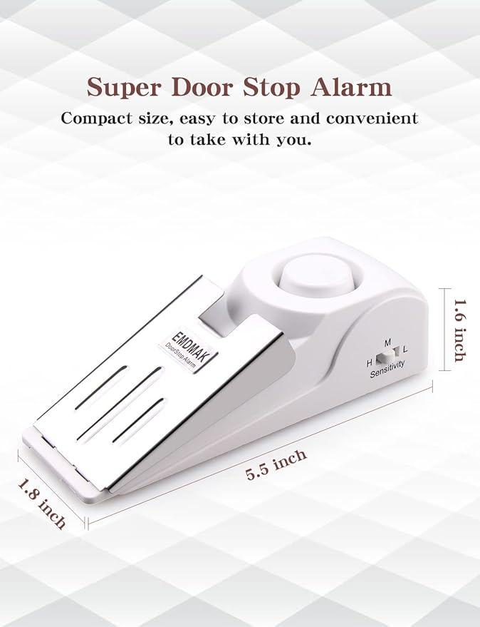 EMDMAK Door Stop Alarm with 120DB Siren Door Stop - Image 3
