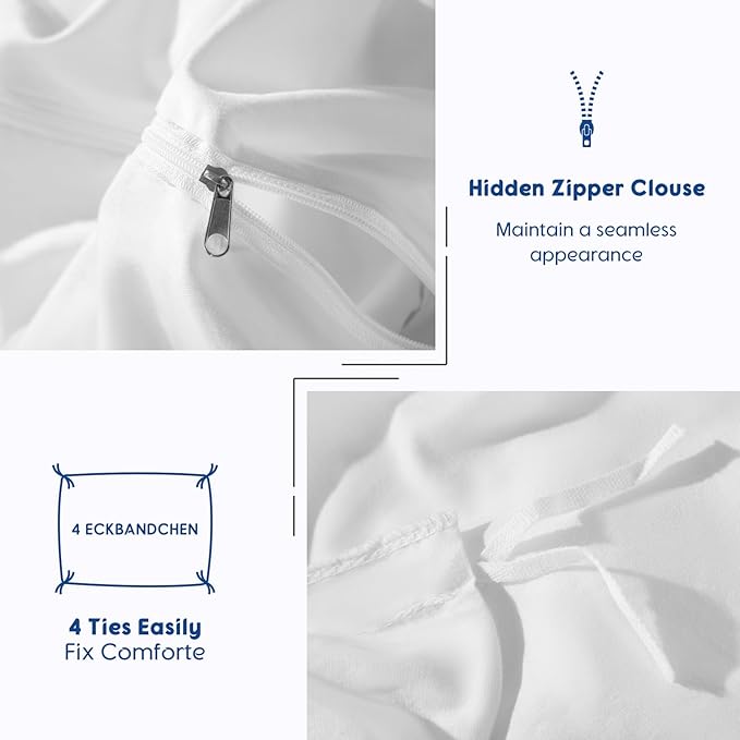 SONORO KATE 100% Egyptian Cotton Duvet Cover Queen Size, 1000 Thread Count - Image 8