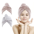 M-bestl 2 Pack Hair Towel Wrap, Rapid Carbon Fiber Hair Drying Towel by awesomeOralcareproduct