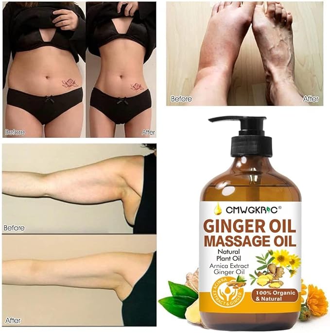 Ginger Oil, Ginger Massage Oil for Lymphatic Drainage, Natural Body Oil for Skin - Image 4