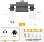 L LOHAS LED 2-Light Bathroom Light Fixtures, Vanity Lights - Image 4