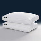 Serta Hotel Collection Pillows King Size Set of 2 White Goose Feather Down by Serta