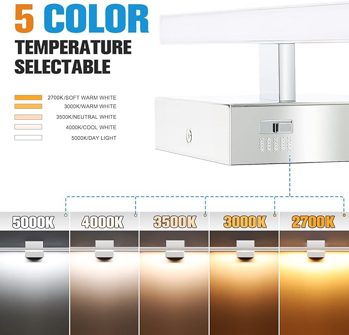 VOLISUN Modern Bathroom Vanity Light 23.6 inch, 14W Dimmable 5CCT Led Bathroom - Image 2