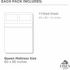 Linen Home 100% Cotton Percale Weave Fitted Sheet, Queen Size, 1 Deep Pocket - Image 6