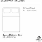 Linen Home 100% Cotton Percale Weave Fitted Sheet, Queen Size, 1 Deep Pocket - Image 6