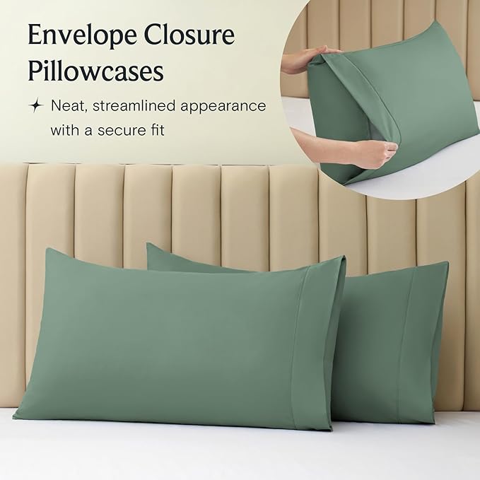 LuxClub 4 PC King Sheet Set, Breathable Luxury Bed Sheets, Deep Pockets 18" - Image 7