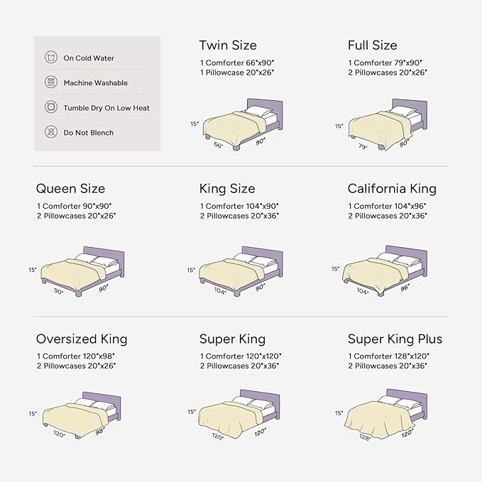 Andency Oversized King Size Comforter Set Ivory 128x120, 3 Pieces Boho Soft - Image 7
