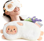 Lavender Weighted Eye Pillow for Yoga, Microwavable Moist Heat Eye Compress by Comfheat