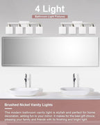 Sailstar 4-Light Bathroom Light Fixtures Over Mirror, Glass Shade & Anti-Rust - Image 3