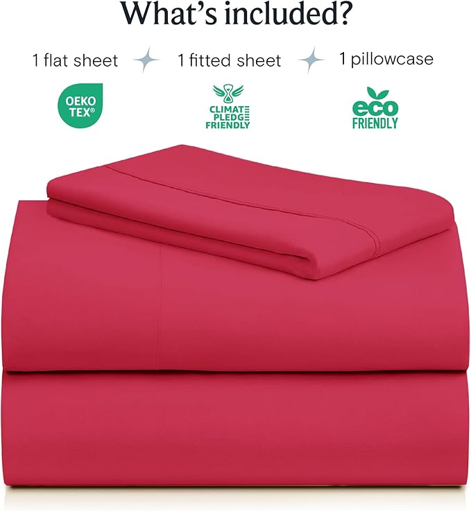 LuxClub 3 PC Twin XL Sheet Set, Deep Pockets Wrinkle Free Cooling Bed Sheets - Image 2