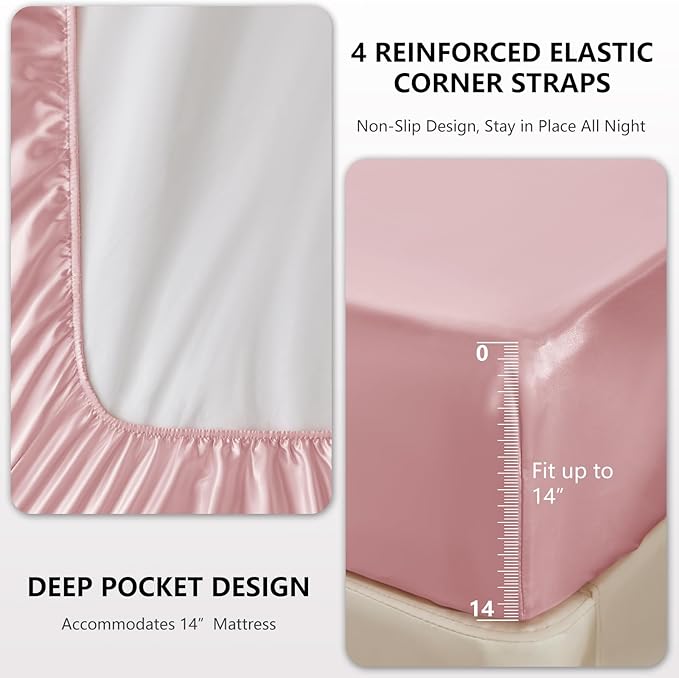 CozyLux Satin Sheets Twin Sheet Set - Image 4