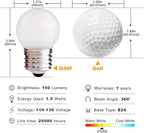 G40 1.5w Low Wattage Led Bulb Equivalent 15 Watt Standard E26 Base G14 Small - Image 3