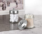 Amolliar 6Pc Apothecary Jars Bathroom Vanity Organizer- Rustic Farmhouse Decor - Image 4