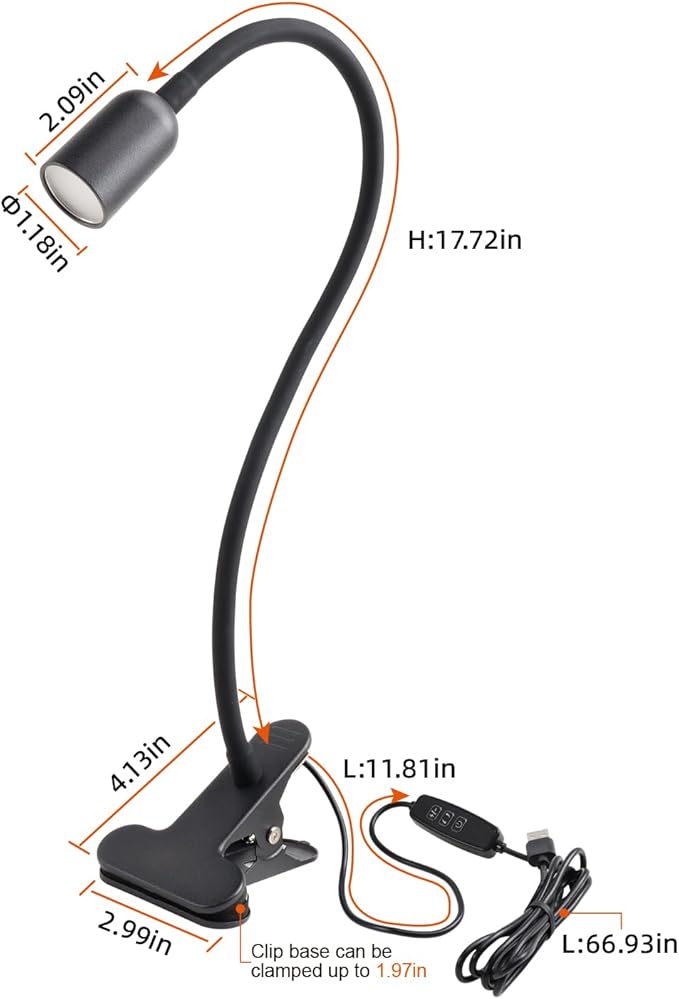 LED Reading Light for Bed Headboard – Dimmable Clip-On Book Light - Image 4