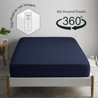 Feather & Stitch 1 Piece Fitted Sheet King Size, 100% Cotton Damask Sateen Weave - Image 4