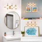 Brushed Antique Brass Bathroom Vanity Light Fixture Vintage Style - Image 3