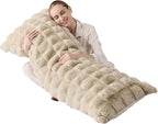 Luxury Shaggy Faux Fur Body Pillow, Fluffy Bed Pillows by Unknown