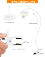 Clip on Light USB Reading Light, Eye Care Dimmable Reading Lamp Flexible Goose - Image 5