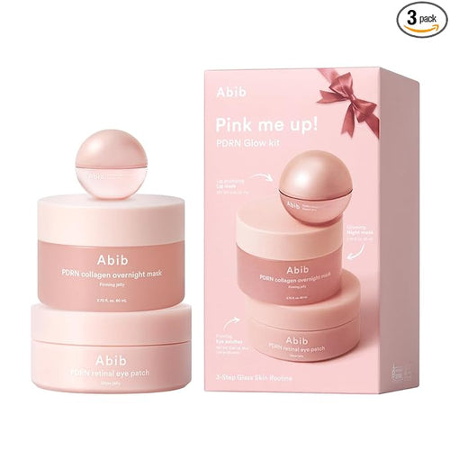Abib Pink Me Up Pdrn 3 Step Glow Kit | Overnight Firming Jelly Mask, PDRN by Abib