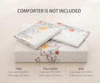 SLEEPBELLA Duvet Cover Queen, 600 Thread Count Cotton Red & Yellow Floral - Image 7