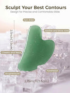 Gua Sha Facial Tool – Green Stone Guasha Tool - Image 3